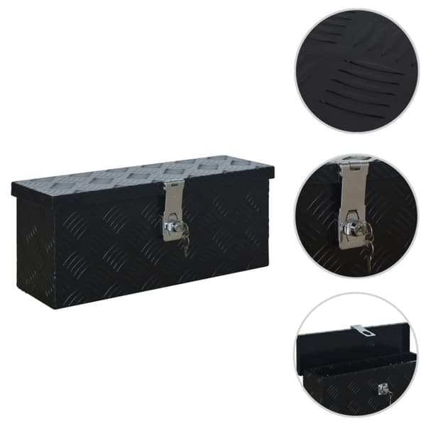 The Living Store Aluminiumlåda 485x140x200 mm svart -  Verktygslådor