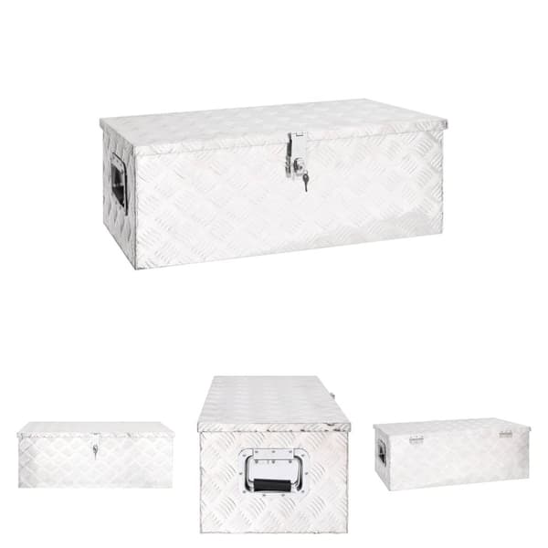The Living Store Förvaringslåda silver 80x39x30 cm aluminium -  Verktygslådor
