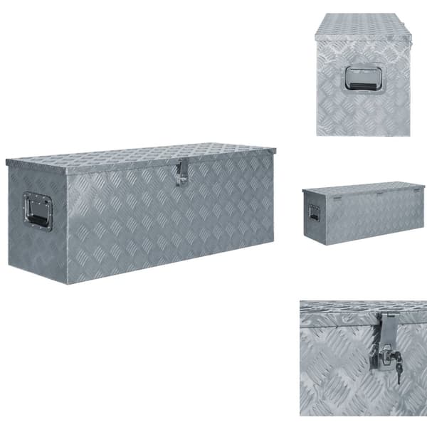 Værktøjskasser - Living aluminiumskasse 110,5 x 38,5 x 40 cm sølvfarvet