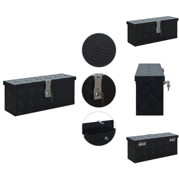 Værktøjskasser - Living aluminiumskasse 485 x 140 x 200 mm sort