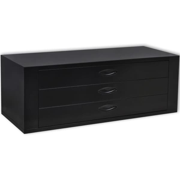 Verktygslåda i metall 3 lådor svart - - Home & Living