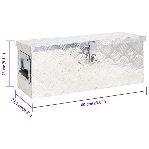 Opbevaringskasse 60x23,5x23 cm aluminium sølvfarvet - Opbevaringskasse - Opbevaringskasser - Home & Living