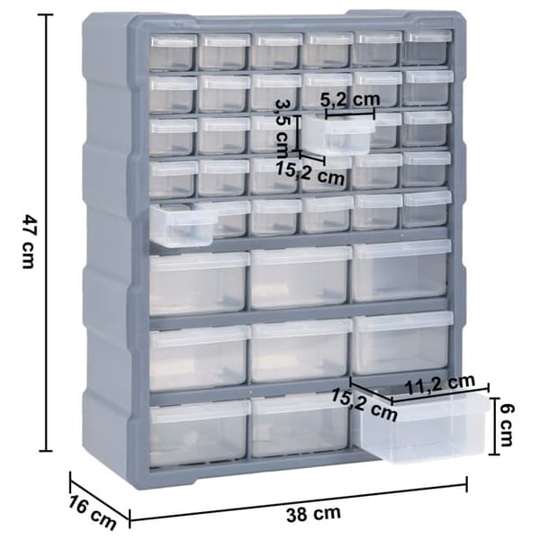 Skuffereol med 39 skuffer 38x16x47 cm - Skuffereol - Skuffereoler - Home & Living