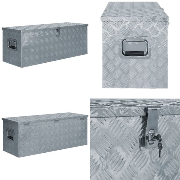 Aluminiumskasse 110,5 x 38,5 x 40 cm sølvfarvet - Værktøjskasse - Værktøjskasser - Home & Living