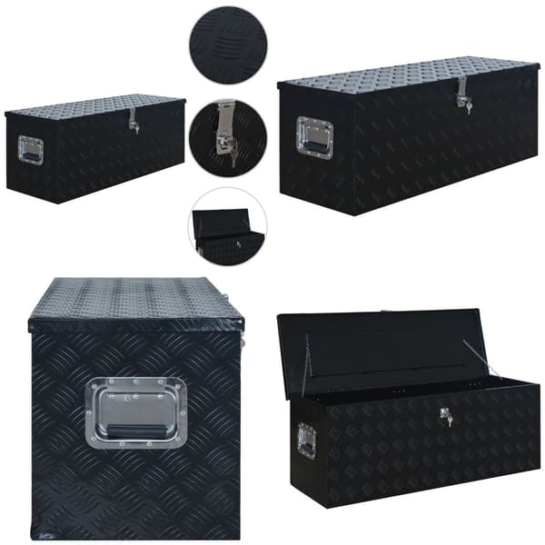 Aluminiumskasse 1085 x 370 x 400 mm sort - Værktøjskasse - Værktøjskasser - Home & Living