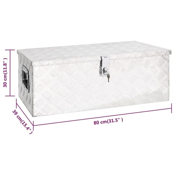 Opbevaringskasse 80x39x30 cm aluminium sølvfarvet - Opbevaringskasse - Opbevaringskasser - Home & Living
