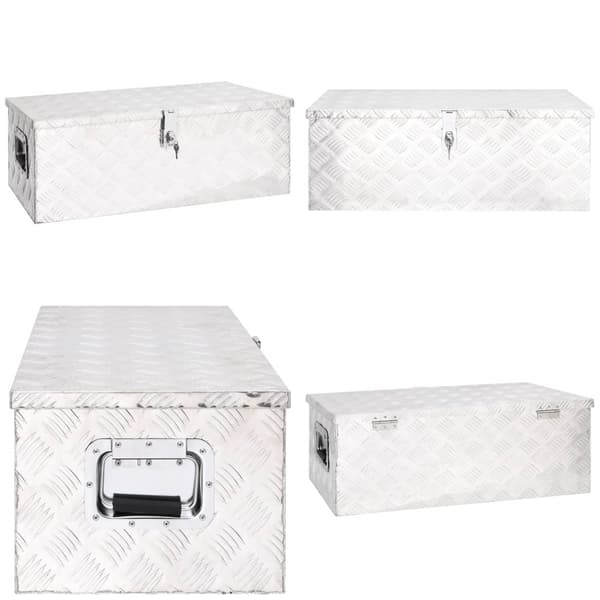 Opbevaringskasse 80x39x30 cm aluminium sølvfarvet - Opbevaringskasse - Opbevaringskasser - Home & Living