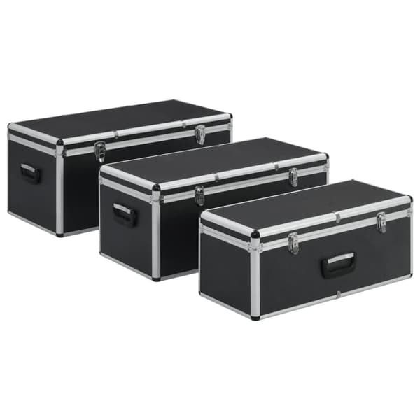 opbevaringskufferter 3 stk. aluminium sort