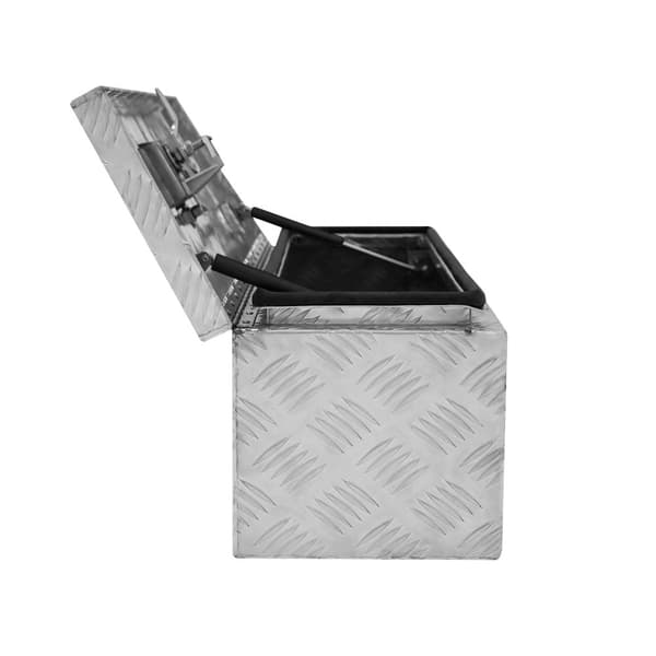 Lockable Aluminum Tool Box 2 Keys Trailer Truck Van Storage Cabinet Sturdy Sealing Strip Waterproof 2 Gas Springs Carry Bag 35L Small – 102L Large