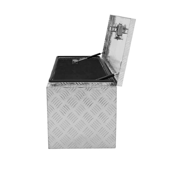Lockable Aluminum Tool Box 2 Keys Trailer Truck Van Storage Cabinet Sturdy Sealing Strip Waterproof 2 Gas Springs Carry Bag 35L Small – 102L Large