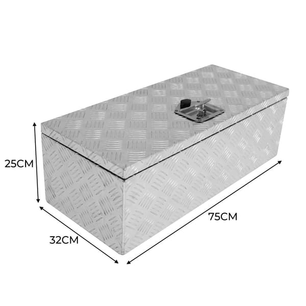 Lockable Aluminum Tool Box 2 Keys Trailer Truck Van Storage Cabinet Sturdy Sealing Strip Waterproof 2 Gas Springs Carry Bag 35L Small – 102L Large