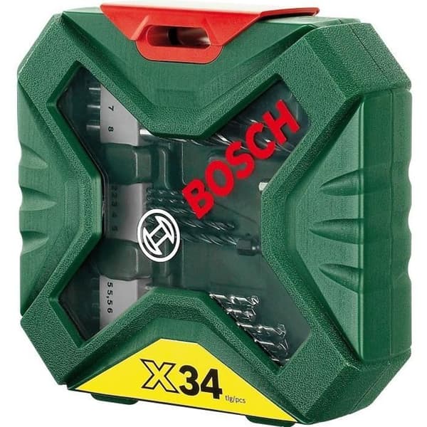 Bosch blandat set för borrning och skruvdragning - X-Line Classic låda med borr och skruvmejsel, 34 delar