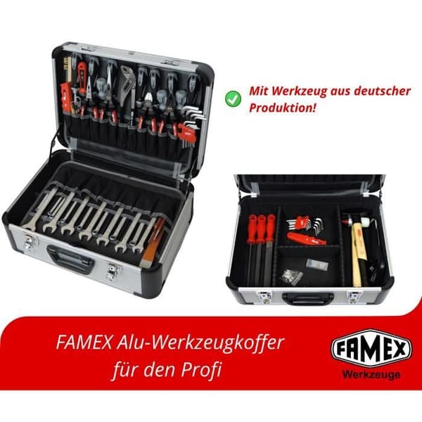 Verktygsväska - Komplett professionella handverktyg - Verktygslåda med hylsa - FAMEX 420-18