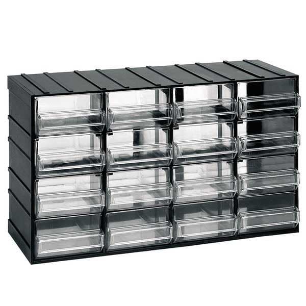 Artplast Kassettere Med 16 38.2x14.8x23 Cm 38.2x14.8x23 Cm Kommode Sort