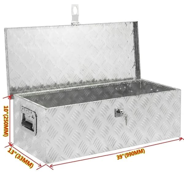 Alumiininen alustan työkalulaatikko, kestävä rakenne, T-lukko turvallisuus,736mm x 420mm x 460mm
