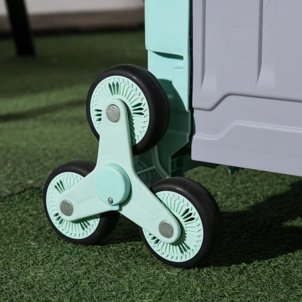 Rootz foldbar indkøbskurv Trappeklatrehjul - Teleskophåndtag - Letvægtsdesign - 51L Volumen - Grøn - 52cm x 48cm x 100cm
