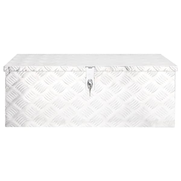 Förvaringslåda silver 80x39x30 cm aluminium