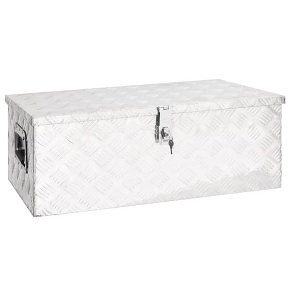 Förvaringslåda silver 80x39x30 cm aluminium
