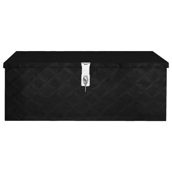 Förvaringslåda svart 80x39x30 cm aluminium