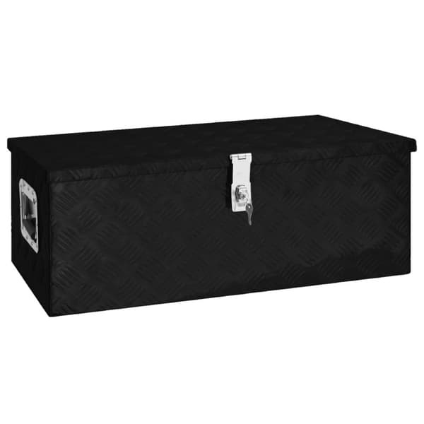 Förvaringslåda svart 80x39x30 cm aluminium