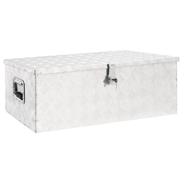 Förvaringslåda silver 90x47x33,5 cm aluminium
