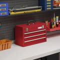 Miniatyrbillede 2 af 10: Rootz Værktøjskasse - Værktøjskasse i stål - Bærbar værktøjsholder - 3 skuffer - Øverste opbevaringsrum - Sikker lås - 51 cm x 22 cm x 32 cm