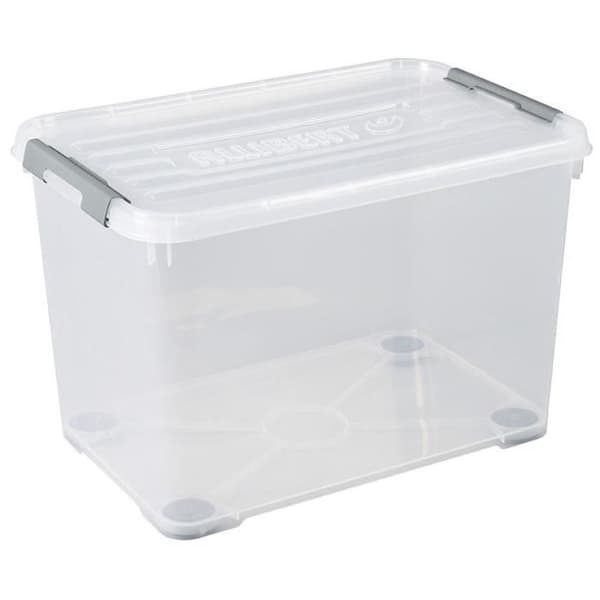 KURVER | HANDY PLUS 65L GRÅ CLIPS + HJUL, Förvaring, Transparent, 60 x 40 x 38,8 cm