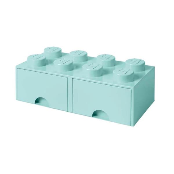 LEGO - Förvaringslåda Ljusblå/Grön Med 2 Lådor Och 8 Stift