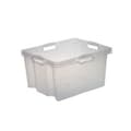 Miniatyrbild 4 av 4: Plastbehållare för förvaring - Ej specificerad - 24L - Transparent - Stapelbar - Förstärkta kanter