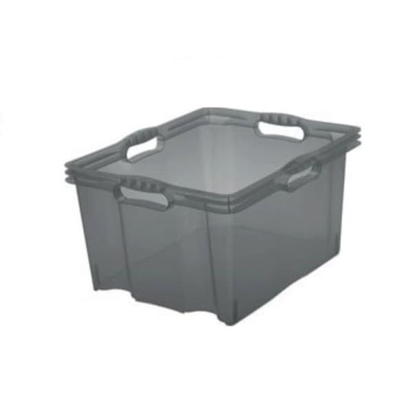 Plastbehållare för förvaring - Ej specificerad - 24L - Transparent - Stapelbar - Förstärkta kanter
