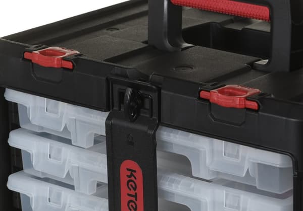 Verktygslåda KETER Stack'N'Roll (17210831/253380) med 3 arrangörer Svart