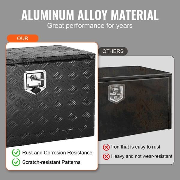 Lastbilsverktygslåda 76x35,5x40,5 cm-VEVOR-Aluminium förvaringslåda-för pick-up släpvagn