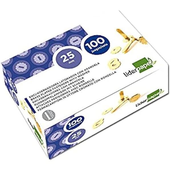 Pärmar - LIDERPAPEL - FS08 - Förpackning om 100 - Metall - 50 mm