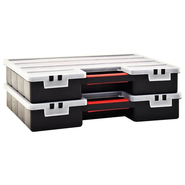 Sortimentslådor 2 st med justerbara avdelare 460x325x80mm plast