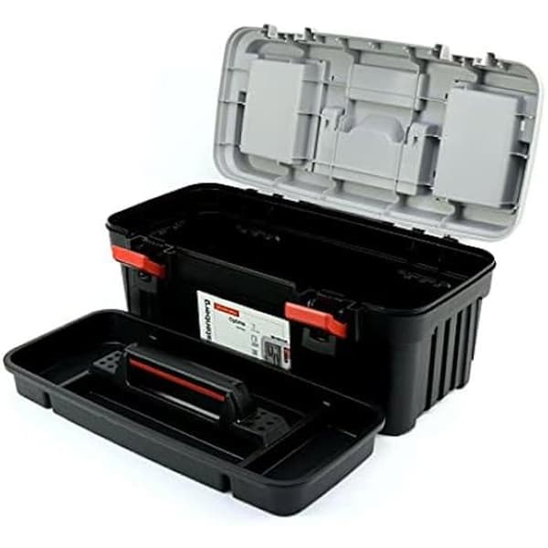 KISTENBERG Verktygslåda med verktygsfack - Ergonomiskt handtag - Robust lock i ABS - 540 x 278 x 269 mm