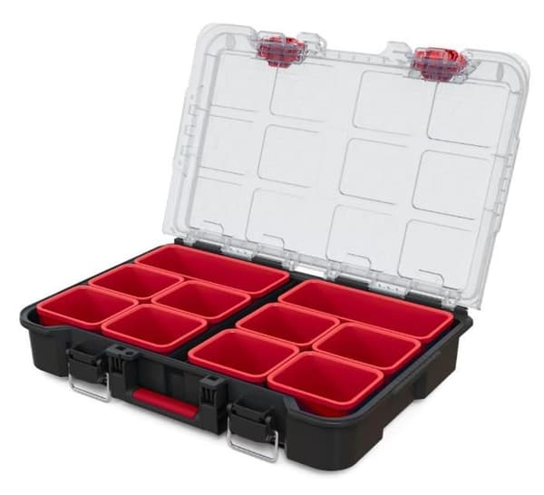Verktygslådor - Keter - Stack'N'Roll - Set om 3 - 150L - Harts - Svart/Röd