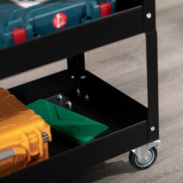Rootz Steel Workshop Trolley - Rolling Cart - Tool Organizer - Hållbart kallvalsat stål - 83 cm x 35,3 cm x 76 cm - Max belastning 150 kg