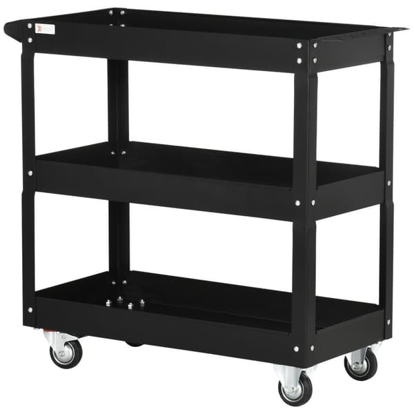 Rootz Steel Workshop Trolley - Rolling Cart - Tool Organizer - Hållbart kallvalsat stål - 83 cm x 35,3 cm x 76 cm - Max belastning 150 kg