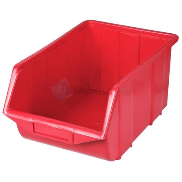 1 x Eco stor Röd Förvaringsbehållare Plastkärl 220x350x165