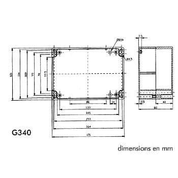 Vattentät ABS-kapsling - Standardplasthöljen - Mörkgrå - 171 x 121 x 80 mm - ABS-material