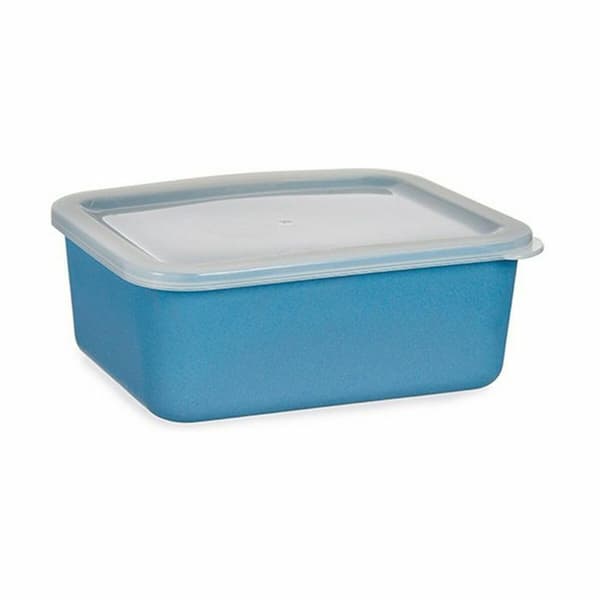 Förvaringslåda - BigBuy Home - 14,5x7x19,5 cm - Blå färg - Pack om 6 enheter - Med lock