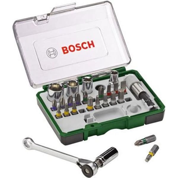 Bosch blandad skruvmejselsats - 27-delad kit, sortiment av skruvmejselbits med spärrhake