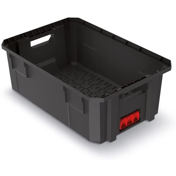 Crate Toolbox Modulkiste X-Block Ladefähigkeit upp till 50 KG Stapelbar plast Svart 544 x 362 x 200 MM