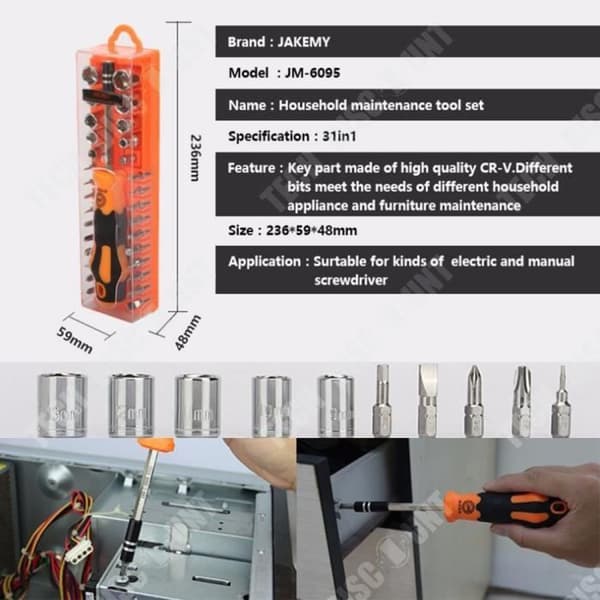 TD® Komplett reparation verktygslåda ärmar skruvmejsel kit väska DIY set bits professionell stål liten orange