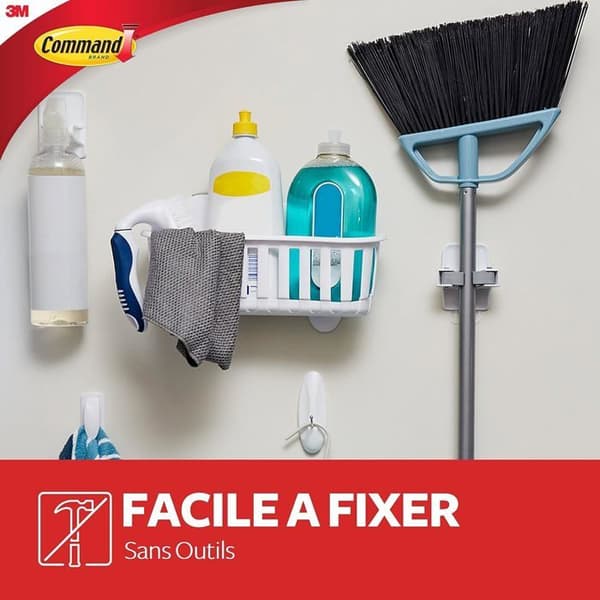Panier för verktyg Command - GP007-2 - Broomhållare, 2 Krokar, 6 Flikar/Förpackning