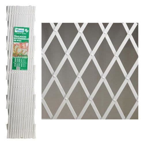 Vit PVC utdragbar spaljé 4x1 m