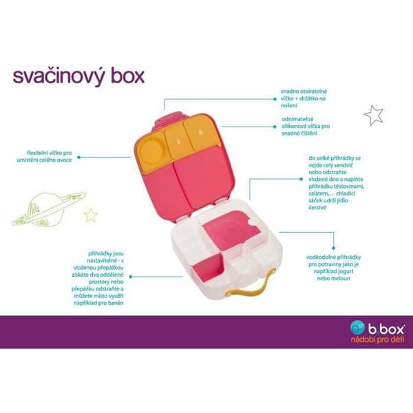 B.box Snackbox stor ljuslila pop