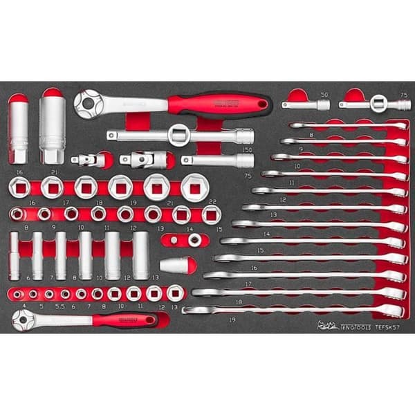 Bärbar verktygssats - Teng Tools - SCE2 - Väska TC-SC - Tricolor EVA-skum - 20 fack