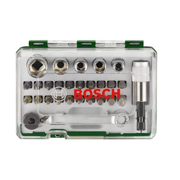 Bosch blandad skruvmejselsats - 27-delad kit, sortiment av skruvmejselbits med spärrhake
