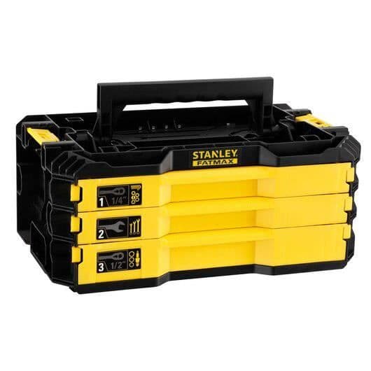 Boîte med 3 lådor, verktygsuppsättning PRO-STACK 126 delar - STANLEY - FMMT98107-1